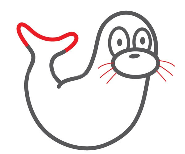 可爱的海豹简笔画步骤图片