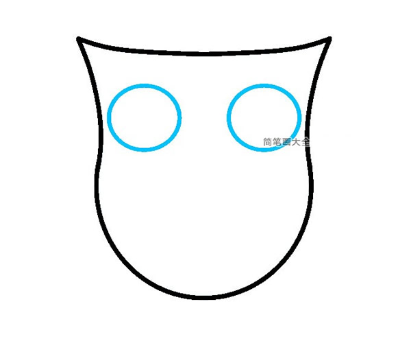 猫头鹰简笔画步骤图