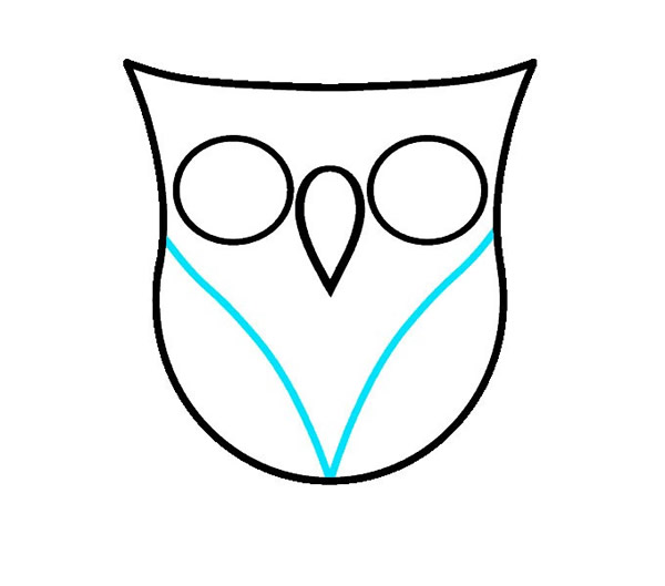 猫头鹰简笔画步骤图