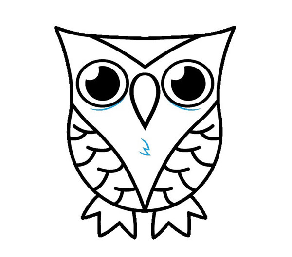猫头鹰简笔画步骤图