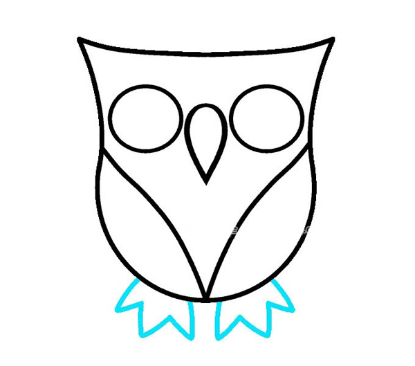 猫头鹰简笔画步骤图