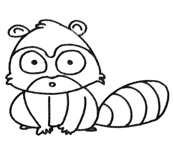浣熊简笔画步骤4