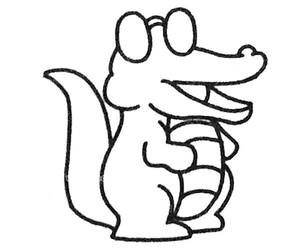 卡通鳄鱼简笔画步骤图解