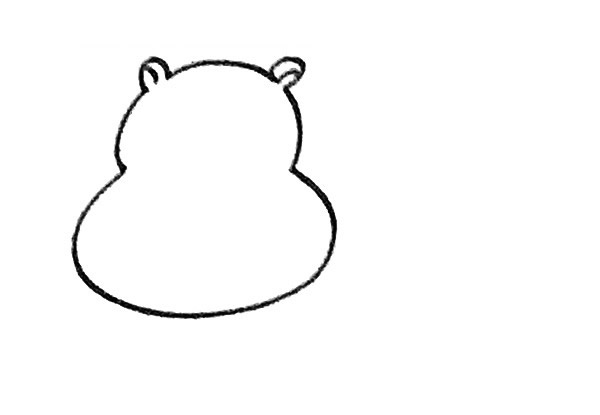 四步学画河马简笔画步骤图解