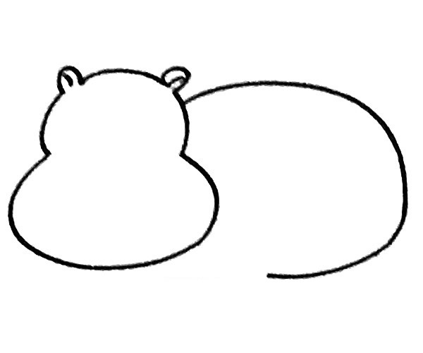 四步学画河马简笔画步骤图解