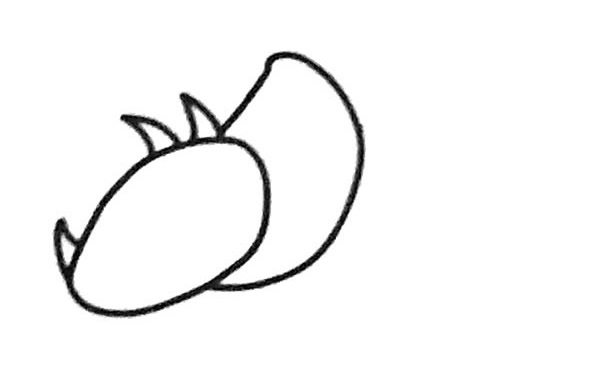 三角龙简笔画步骤2