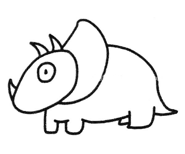 三角龙简笔画步骤4