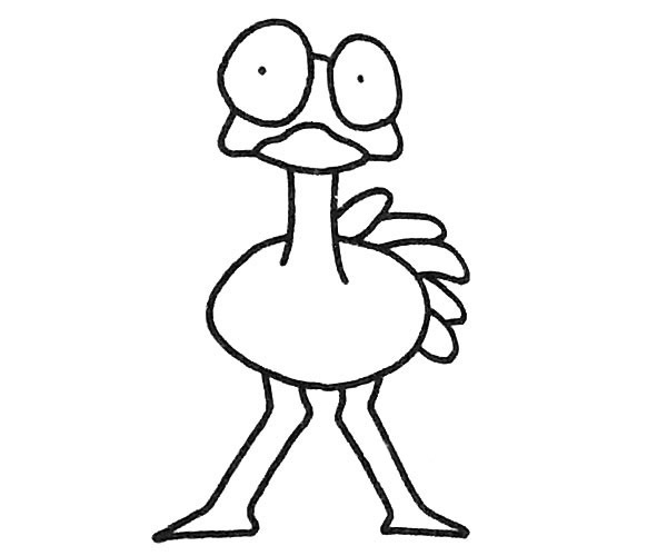 简单的鸵鸟简笔画步骤图解教程