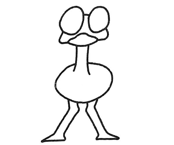 简单的鸵鸟简笔画步骤图解教程