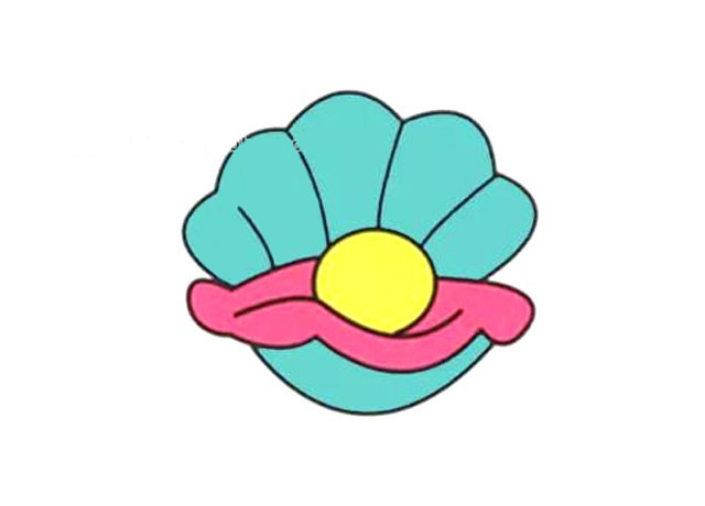 珍珠贝简笔画步骤图解