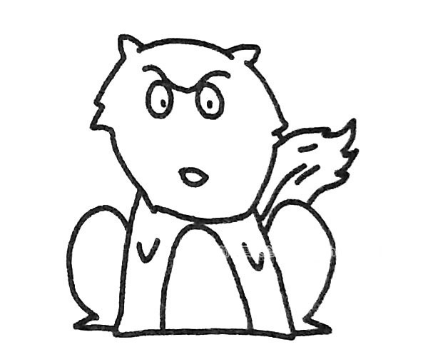 卡通狼简笔画图片