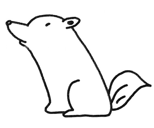 卡通狼简笔画步骤图解教程