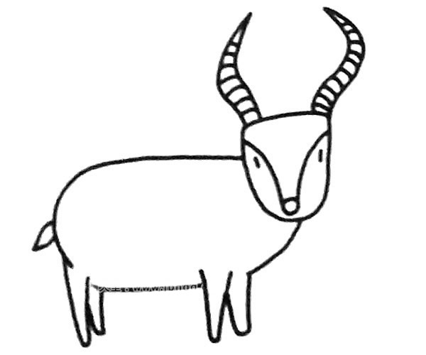 羚羊简笔画图片1
