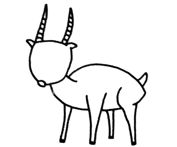 学画羚羊简笔画步骤图解