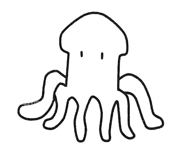 6款卡通章鱼简笔画图片