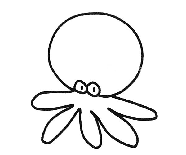 6款卡通章鱼简笔画图片