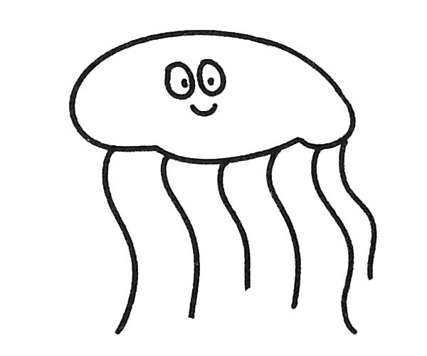 简单的卡通水母简笔画图片
