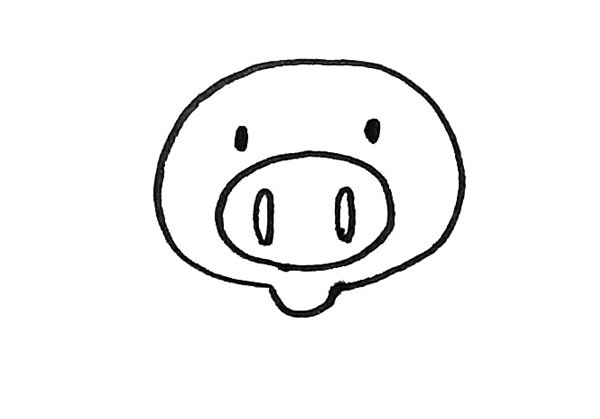 可爱的小猪简笔画步骤图解