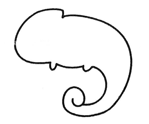 变色龙简笔画步骤图解