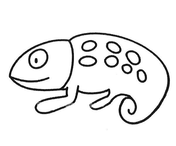 6款可爱的卡通变色龙简笔画图片