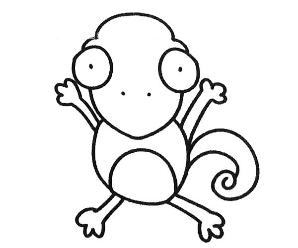 6款可爱的卡通变色龙简笔画图片