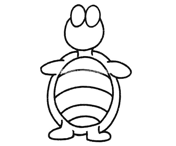 卡通乌龟简笔画步骤图解