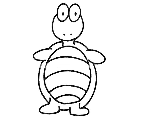 卡通乌龟简笔画步骤图解