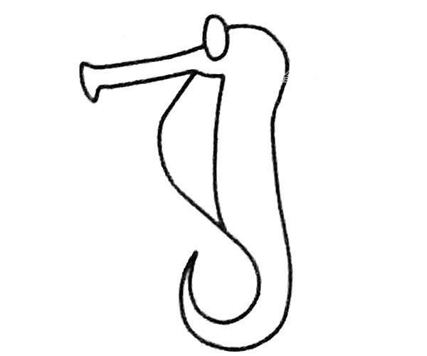 海马简笔画步骤图解