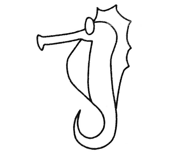 海马简笔画步骤图解