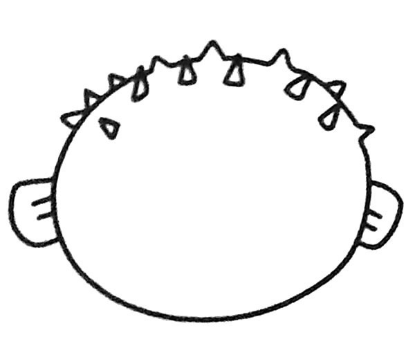 可爱的河豚简笔画步骤图解