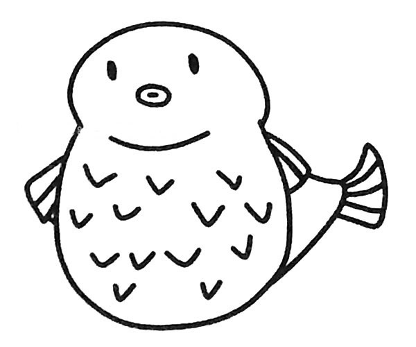 6款可爱的河豚简笔画图片