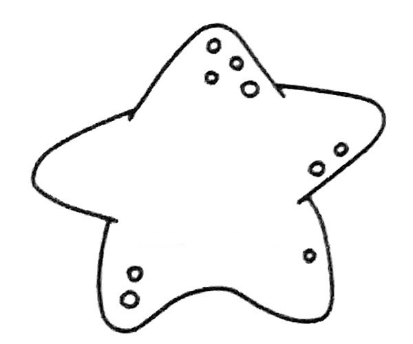 卡通海星简笔画步骤图解