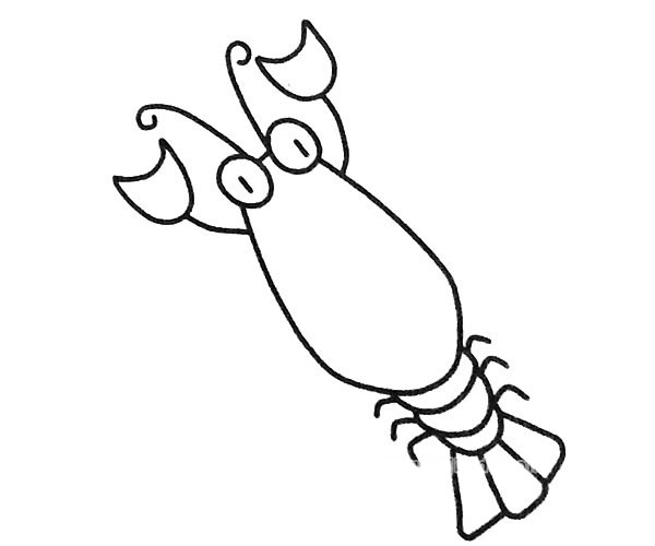 6款卡通虾的简笔画图片