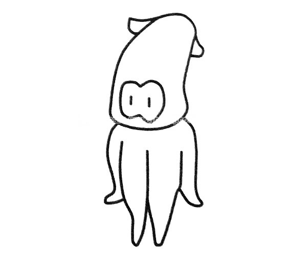 卡通鱿鱼简笔画图片