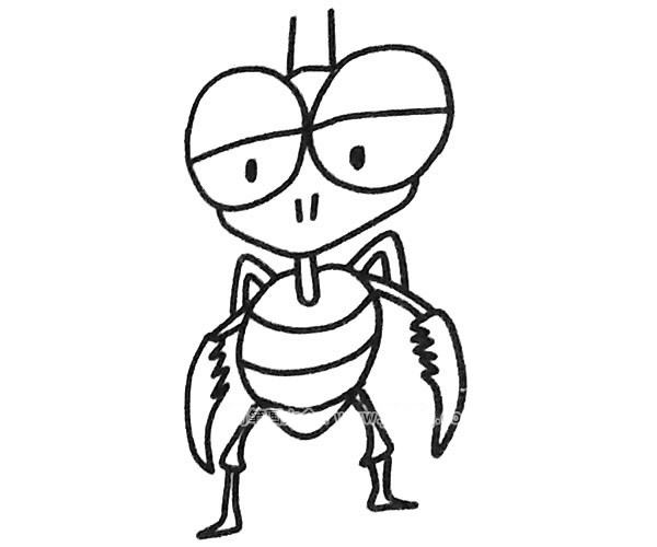 卡通螳螂简笔画图片1