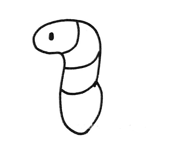 卡通蚯蚓简笔画步骤2