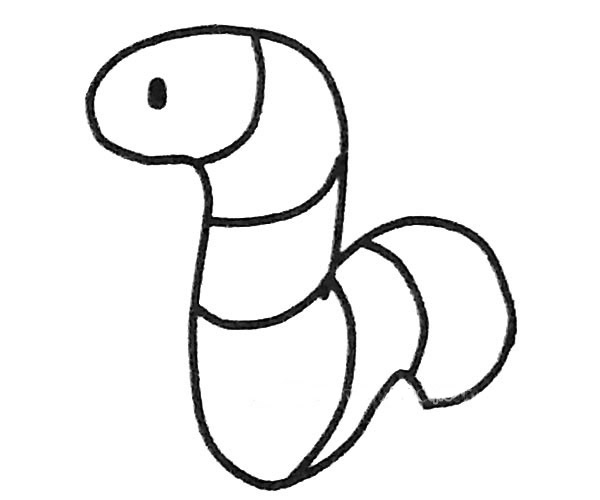 卡通蚯蚓简笔画步骤3