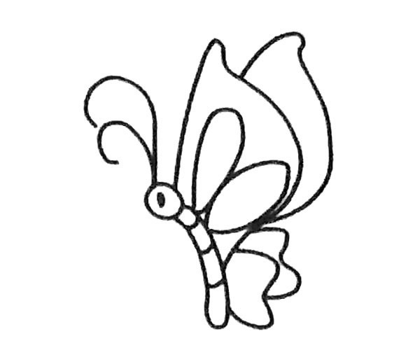 蝴蝶简笔画步骤4