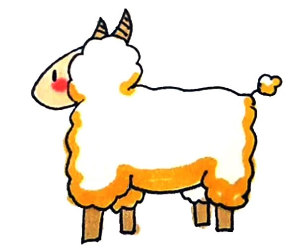 可爱的绵羊简笔画步骤