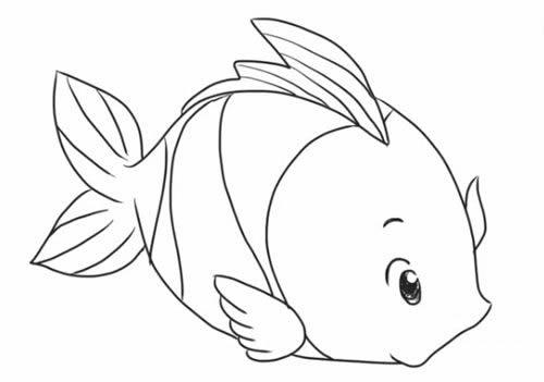 可爱的鱼简笔画步骤教程