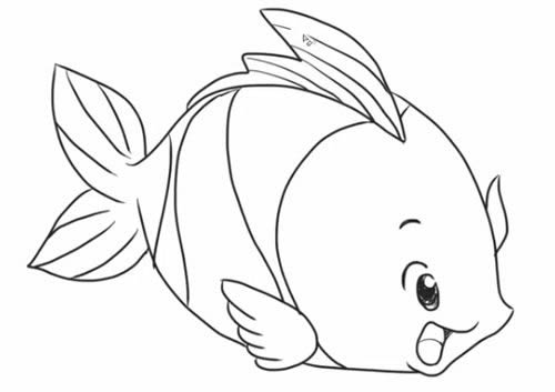 可爱的鱼简笔画步骤教程