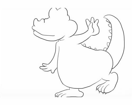 卡通鳄鱼简笔画的画法步骤图解