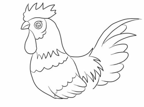 大公鸡简笔画的画法步骤教程 卡通大公鸡简笔画怎么画
