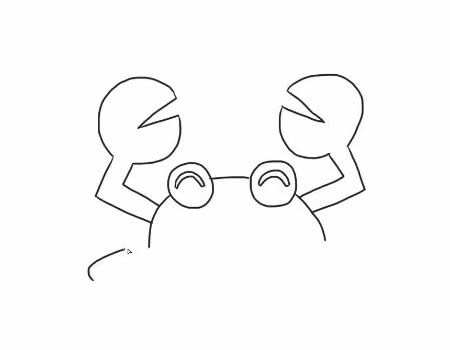 开心的螃蟹简笔画画法步骤