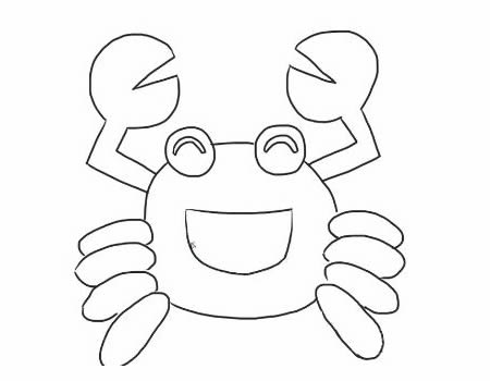 开心的螃蟹简笔画画法步骤