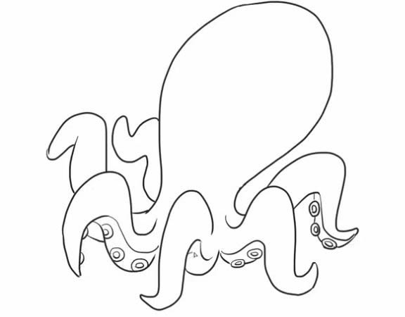 卡通乌贼简笔画图片