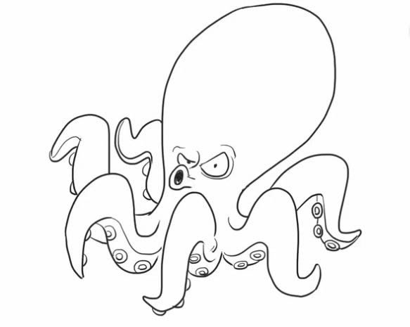 卡通乌贼简笔画图片