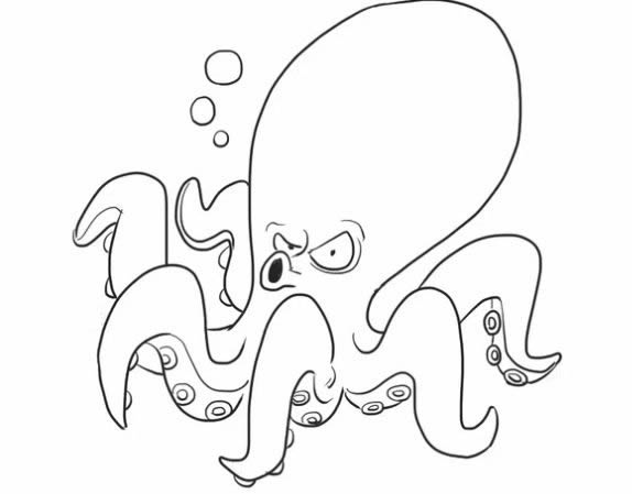 卡通乌贼简笔画图片