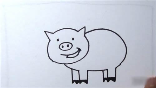 小猪简笔画的画法步骤图解