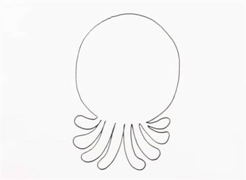 小章鱼简笔画步骤教程